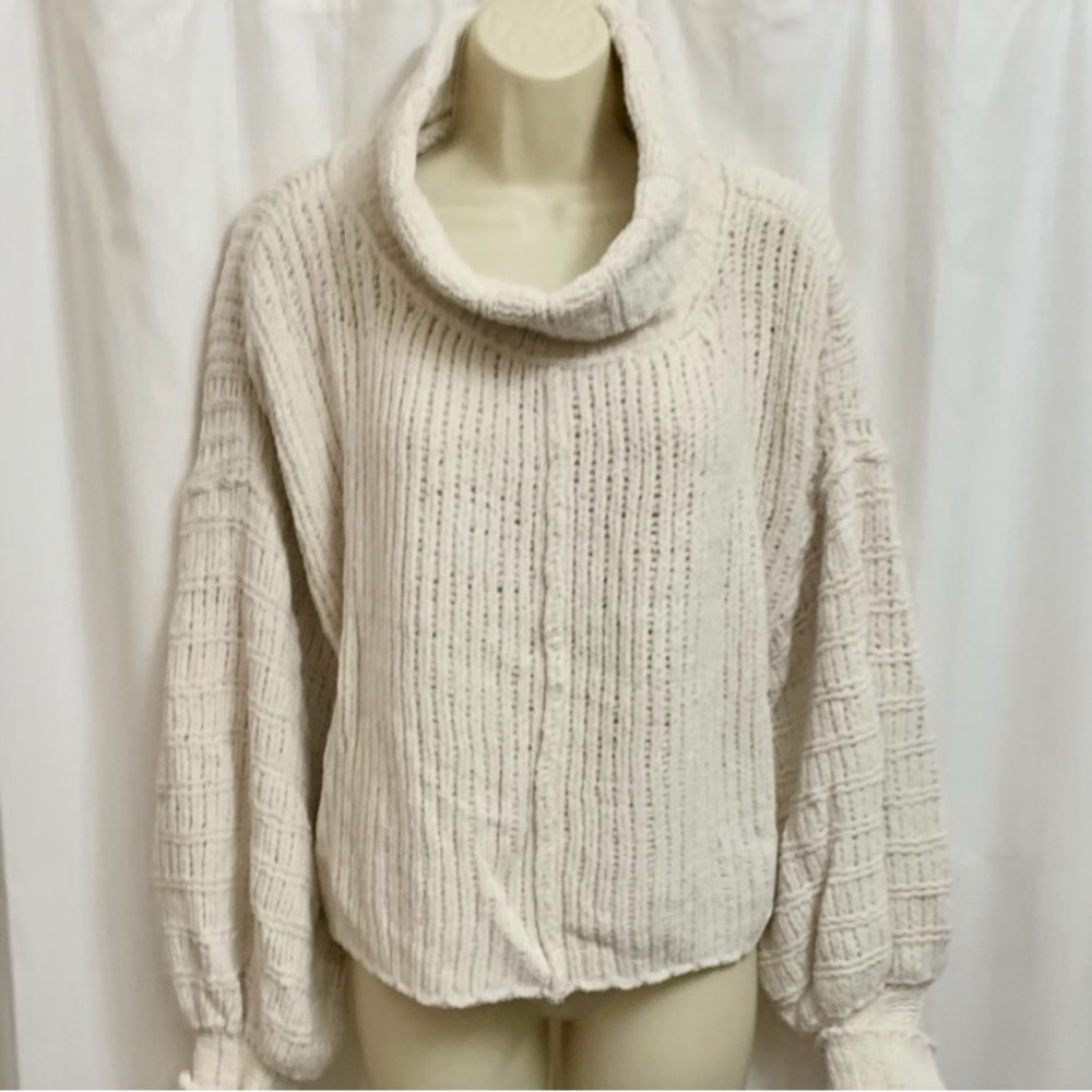 Free People Be Yours Cowl Neck Sweater in Vanilla Bean Cream